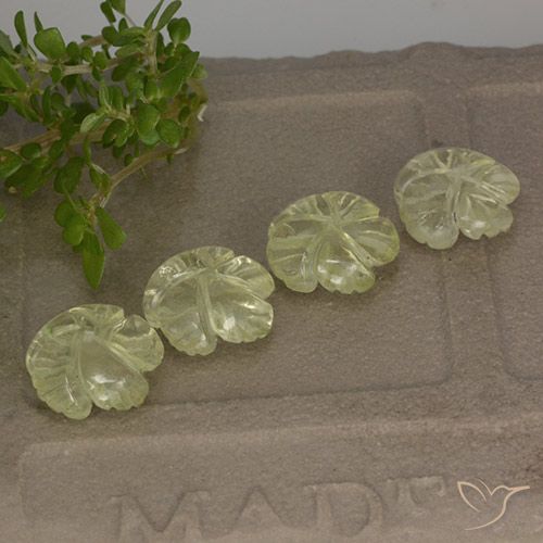 5.58ctw Naturel Jaune clair Quartz, Taille Fleur, Transparent