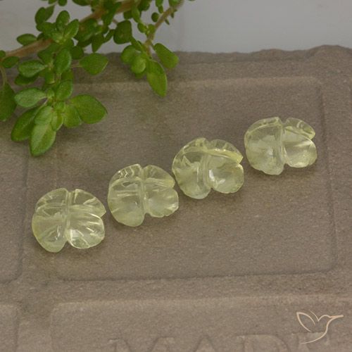 4.39ctw Naturel Jaune clair Quartz, Taille Fleur, Transparent