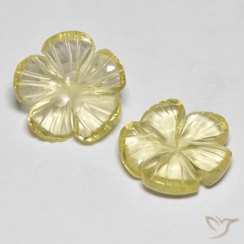 Shop natural 6.49ct Jaune citron Quartz gems, Taille Fleur, from Brésil at GemSelect. In stock, global shipping!