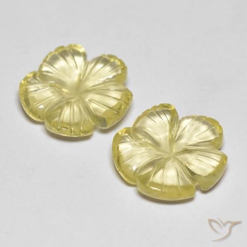 Shop natural 6.49ct Jaune citron Quartz gems, Taille Fleur, from Brésil at GemSelect. In stock, global shipping!