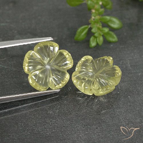 Shop natural 5.20ct Jaune clair Quartz gems, Taille Fleur, from Brésil at GemSelect. In stock, global shipping!