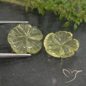 Shop natural 6.37ct Jaune clair Quartz gems, Taille Fleur, from Brésil at GemSelect. In stock, global shipping!