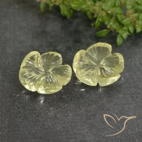 Shop natural 6.26ct Jaune clair Quartz gems, Taille Fleur, from Brésil at GemSelect. In stock, global shipping!