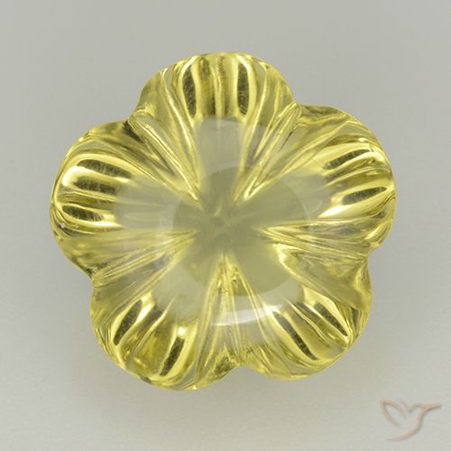 8.01ct Naturel Jaune moyen Quartz, Taille Fleur, Transparent