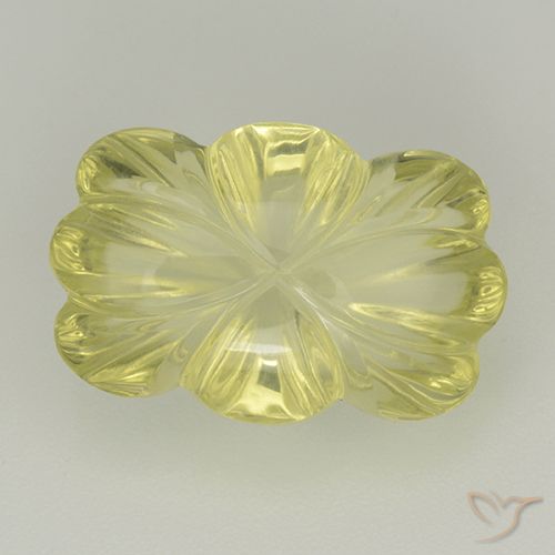 8.61ct Naturel Jaune moyen Quartz, Taille Fleur, Transparent