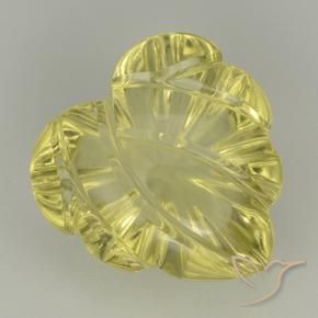 Quartz Jaune pâle naturelle Taille Fleur, 6.85 ct, Transparent
