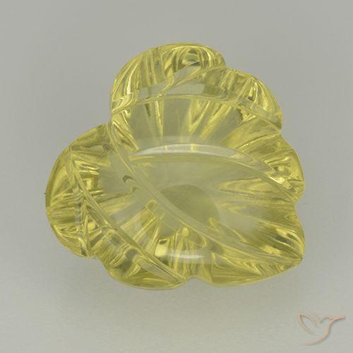 Quartz Jaune clair naturelle Taille Fleur, 7.02 ct, Transparent
