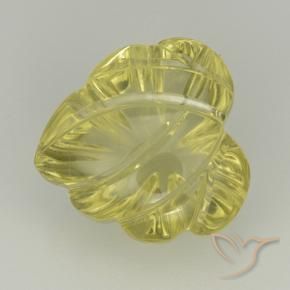 Quartz Jaune clair naturelle Taille Fleur, 7.02 ct, Transparent