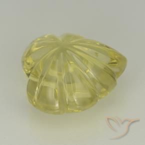 Quartz Jaune clair naturelle Taille Fleur, 7.02 ct, Transparent