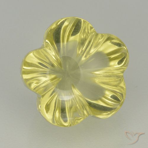 5.05ct Naturel Jaune moyen Quartz, Taille Fleur, Transparent