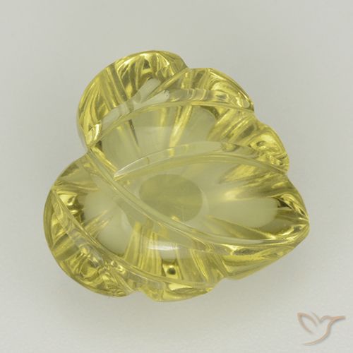 6.81ct Naturel Jaune moyen Quartz, Taille Fleur, Transparent
