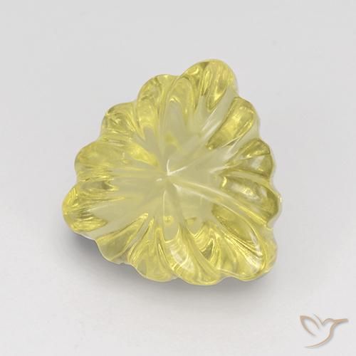 Quartz Jaune lagon naturelle Trillion, 5.66 ct, Transparent