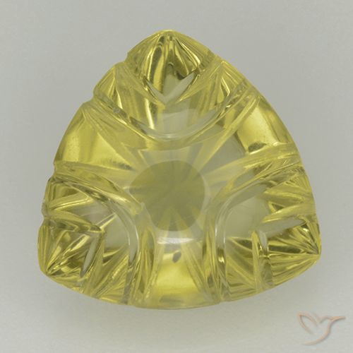 6.21ct Naturel Jaune moyen Quartz, Trillion, Transparent