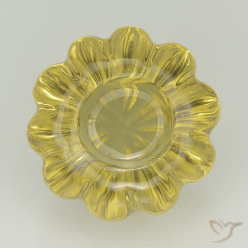 8.52ct Naturel Jaune lagon Quartz, Taille Fleur, Transparent