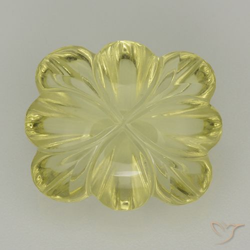 8.50ct Naturel Jaune moyen Quartz, Taille Fleur, Transparent
