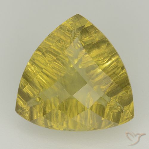 6.11ct Naturel Jaune ananas Quartz, Trillion, Transparent
