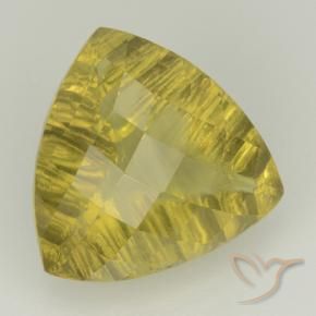 Quartz Jaune ananas naturelle Trillion, 6.11 ct, Transparent