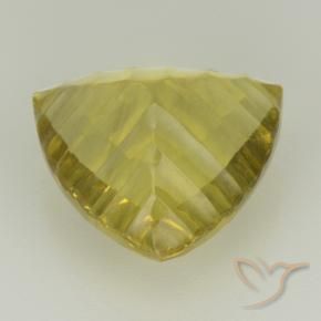 Quartz Jaune ananas naturelle Trillion, 6.11 ct, Transparent