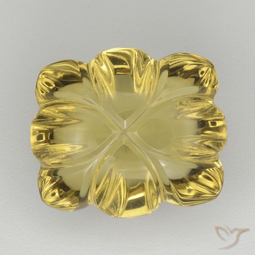 8.05ct Naturel Jaune clair Quartz, Taille Fleur, Transparent
