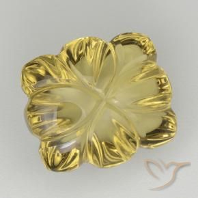 Quartz Jaune clair naturelle Taille Fleur, 8.05 ct, Transparent