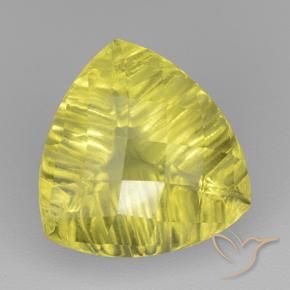Quartz Jaune vif naturelle Trillion, 6.35 ct, Transparent