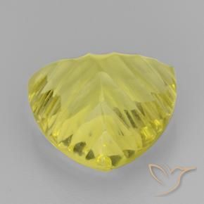 Quartz Jaune vif naturelle Trillion, 6.35 ct, Transparent