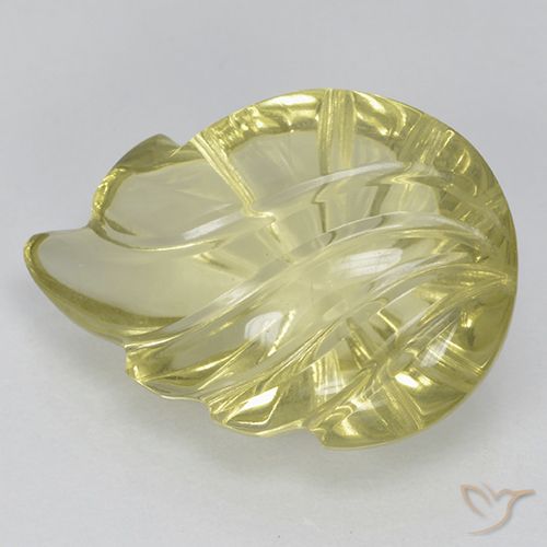 9.19ct Naturel Jaune clair Quartz, Taille Fleur, Transparent