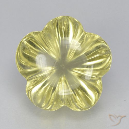 6.56ct Naturel Jaune clair Quartz, Taille Fleur, Transparent