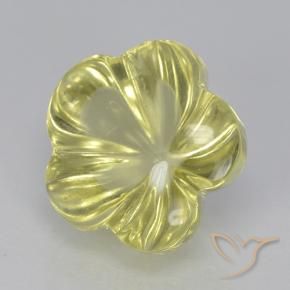 Quartz Jaune clair naturelle Taille Fleur, 6.56 ct, Transparent