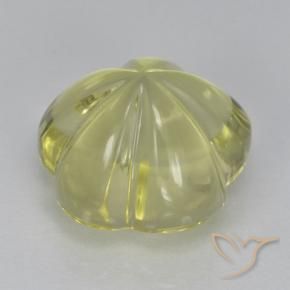 Quartz Jaune clair naturelle Taille Fleur, 6.56 ct, Transparent