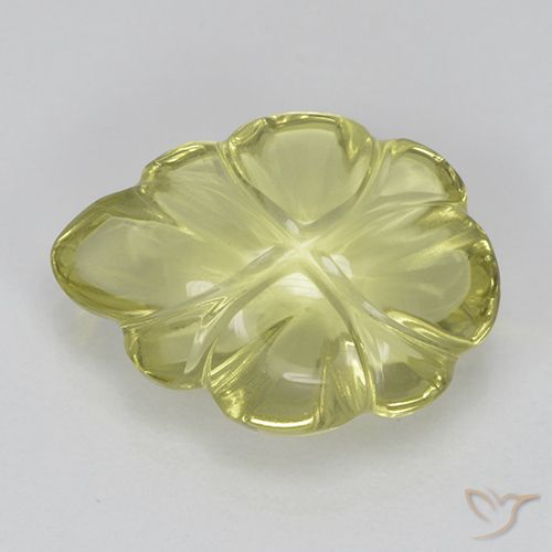4.40ct Naturel Jaune maïs léger Quartz, Taille Fleur, Transparent