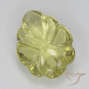 Quartz Jaune maïs léger naturelle Taille Fleur, 4.40 ct, Transparent