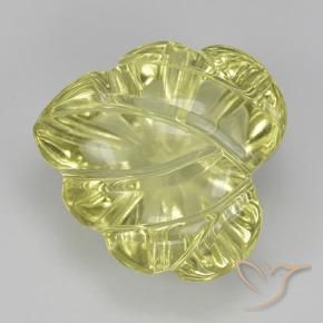 Quartz Jaune moyen-léger naturelle Taille Fleur, 7.36 ct, Transparent