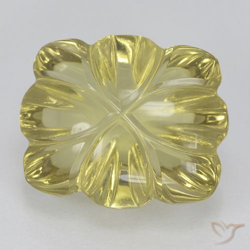 6.85ct Naturel Jaune moyen-léger Quartz, Taille Fleur, Transparent