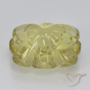 Quartz Jaune moyen-léger naturelle Taille Fleur, 6.85 ct, Transparent