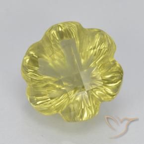 Quartz Jaune clair naturelle Taille Fleur, 3.67 ct, Transparent
