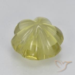 Quartz Jaune clair naturelle Taille Fleur, 3.67 ct, Transparent