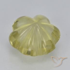 Quartz Jaune clair naturelle Taille Fleur, 3.04 ct, Transparent