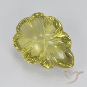 Quartz Jaune ananas léger naturelle Taille Fleur, 5.61 ct, Transparent