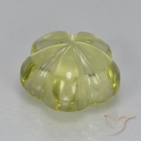 Quartz Jaune verdâtre naturelle Taille Fleur, 5.28 ct, Transparent