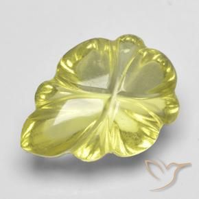 Quartz Jaune verdâtre naturelle Taille Fleur, 4.16 ct, Transparent