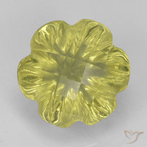 3.59ct Naturel Jaune lagon Quartz, Taille Fleur, Transparent