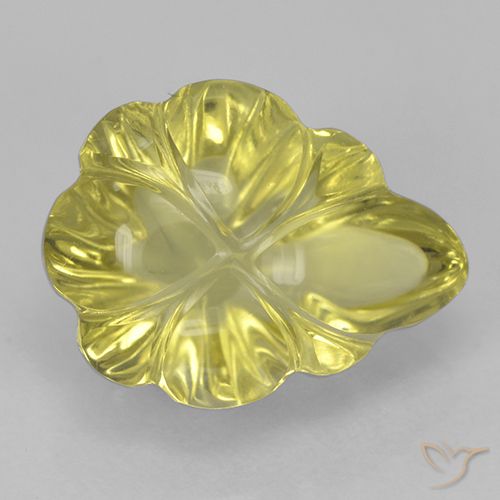 4.28ct Naturel Jaune ananas léger Quartz, Taille Fleur, Transparent