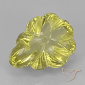 Quartz Jaune ananas léger naturelle Taille Fleur, 4.28 ct, Transparent
