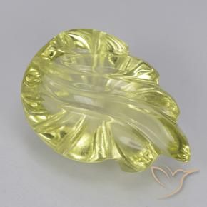 Quartz Jaune clair naturelle Taille Fleur, 5.54 ct, Transparent
