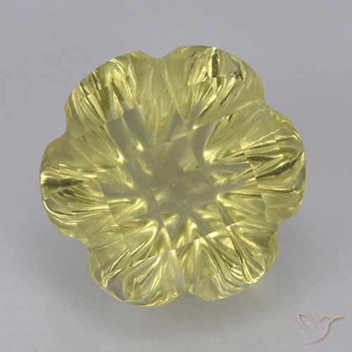 2.85ct Naturel Jaune ananas léger Quartz, Taille Fleur, Transparent