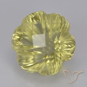 Quartz Jaune ananas léger naturelle Taille Fleur, 2.85 ct, Transparent