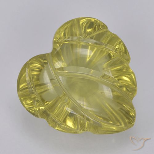 5.36ct Naturel Jaune moyen Quartz, Taille Fleur, Transparent