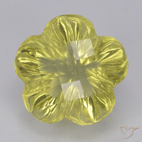 4.26ct Naturel Jaune moyen Quartz, Taille Fleur, Transparent