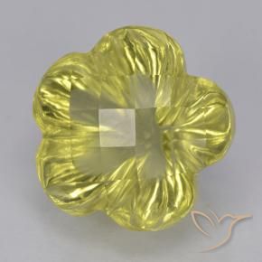 Quartz Jaune moyen naturelle Taille Fleur, 4.26 ct, Transparent